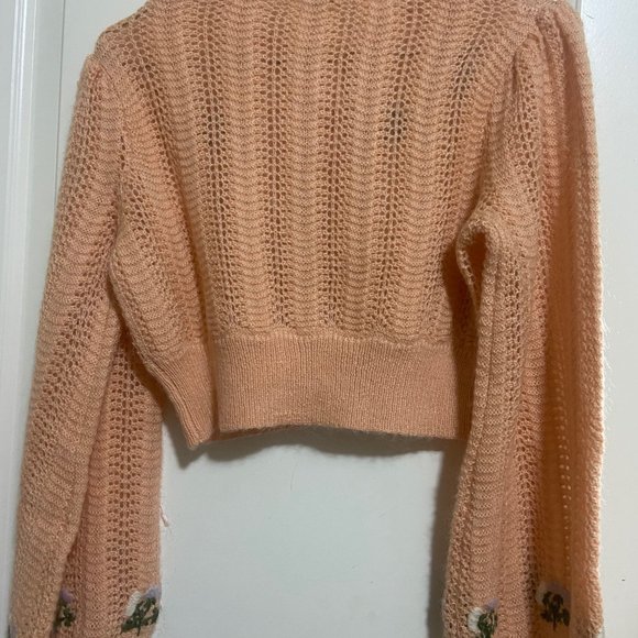 Wilfred Le Fou Polka Sweater Cardigan Aritzia XXS Coral - Picture 5 of 6